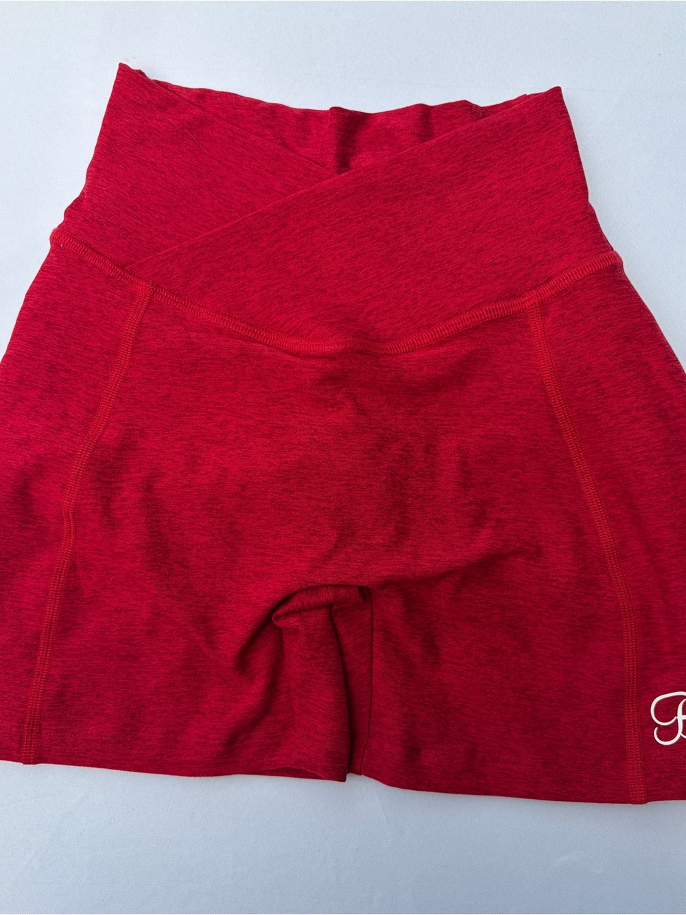 Bombshell Sportswear Tiny Waist Shorts Sunset Red - Picture 2 of 5